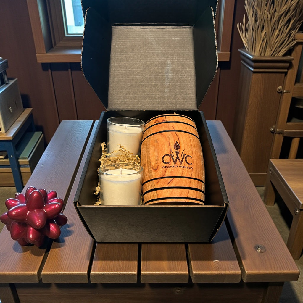 Hand turned barrel candle kit