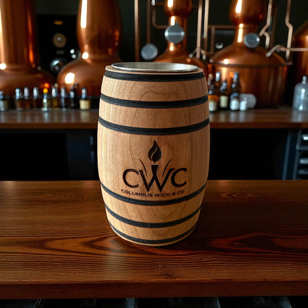 Hand turned barrel candle w/ insert pack